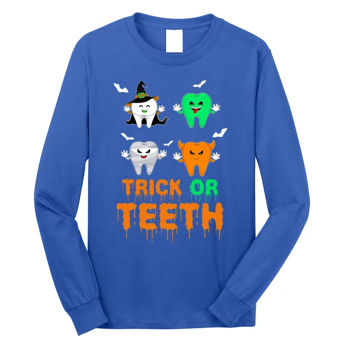 Dloo Funny Dentist Dental Trick Or Teeth Tooth Halloween Cool Gift Long Sleeve Shirt