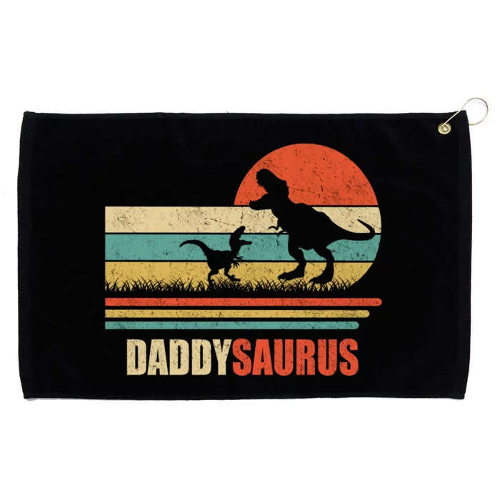 Daddysaurus Fathers Day Gifts T Rex Daddy Saurus Hoodie Grommeted Golf Towel