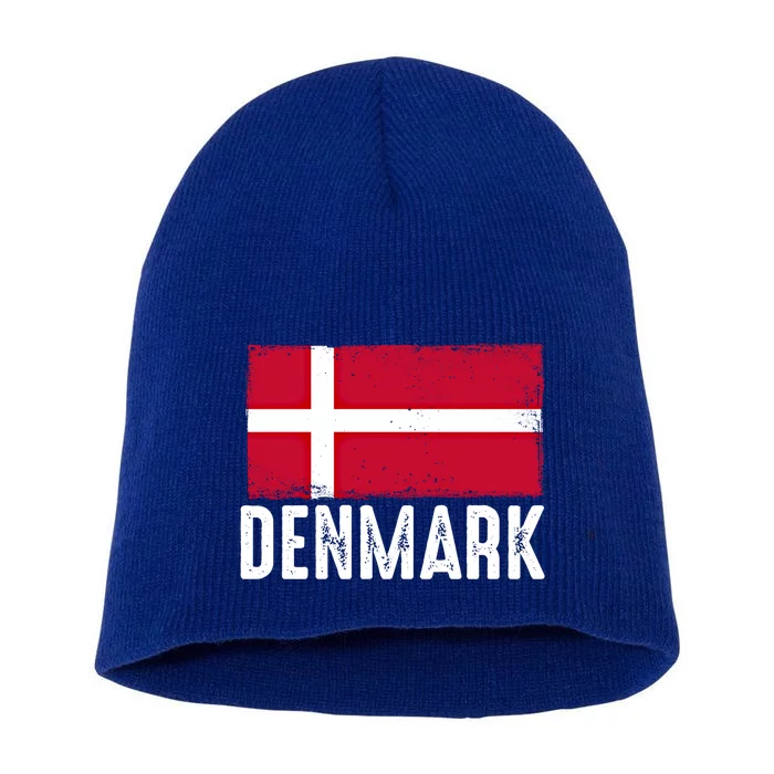 Denmark Flag Danish Soccer Team Football Soccer National Meaningful Gift Short Acrylic Beanie