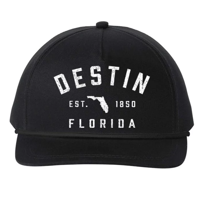 Destin Florida Est 1850 Vintage Preppy Throwback Snapback Five-Panel Rope Hat