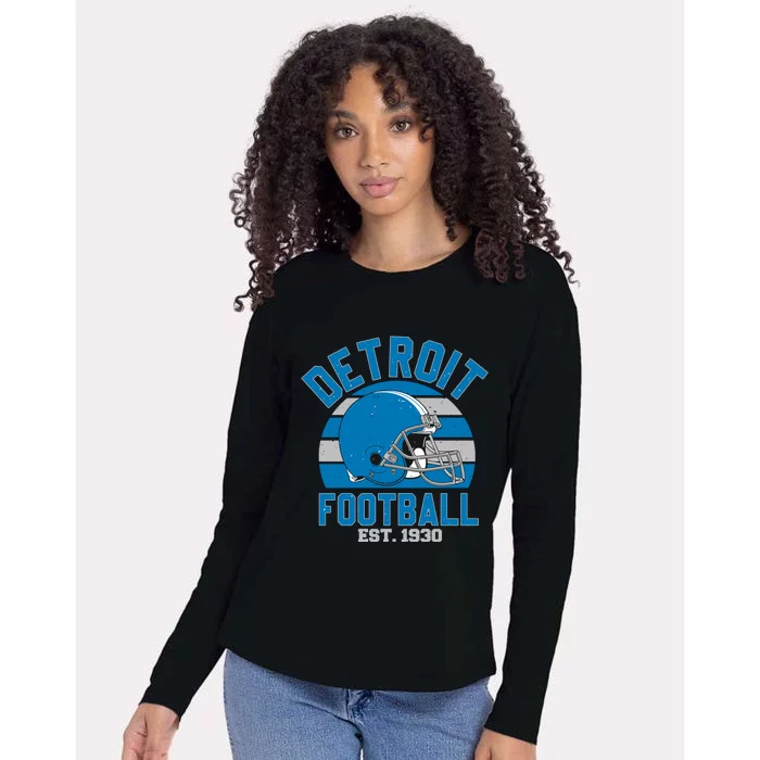 Detroit Football Est 1930 Team Supporter Womens Cotton Relaxed Long Sleeve T-Shirt