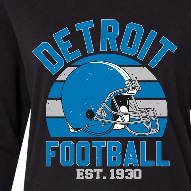 Detroit Football Est 1930 Team Supporter Womens Cotton Relaxed Long Sleeve T-Shirt