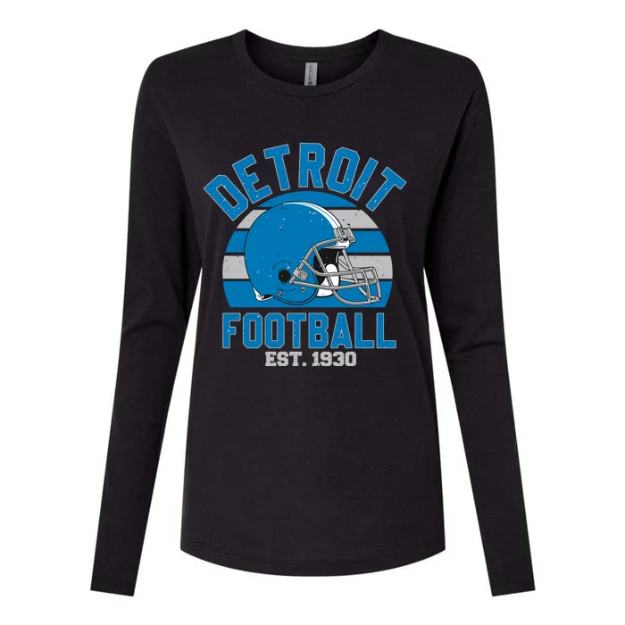 Detroit Football Est 1930 Team Supporter Womens Cotton Relaxed Long Sleeve T-Shirt