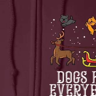 Dogs For Everybody Santa Funny Christmas Xmas Full Zip Hoodie