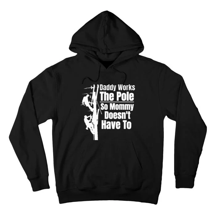 Dads Funny Electrical Lineman Gear Husband & Lineman Wife Tall Hoodie