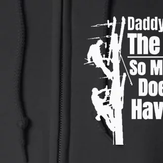 Dads Funny Electrical Lineman Gear Husband & Lineman Wife Full Zip Hoodie