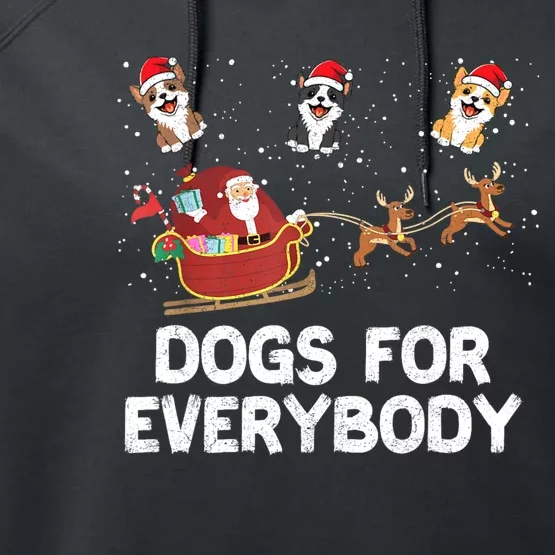 Dogs For Everybody Festive Christmas Santa Xmas Funny Ugly Performance Fleece Hoodie