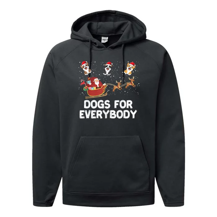 Dogs For Everybody Festive Christmas Santa Xmas Funny Ugly Performance Fleece Hoodie