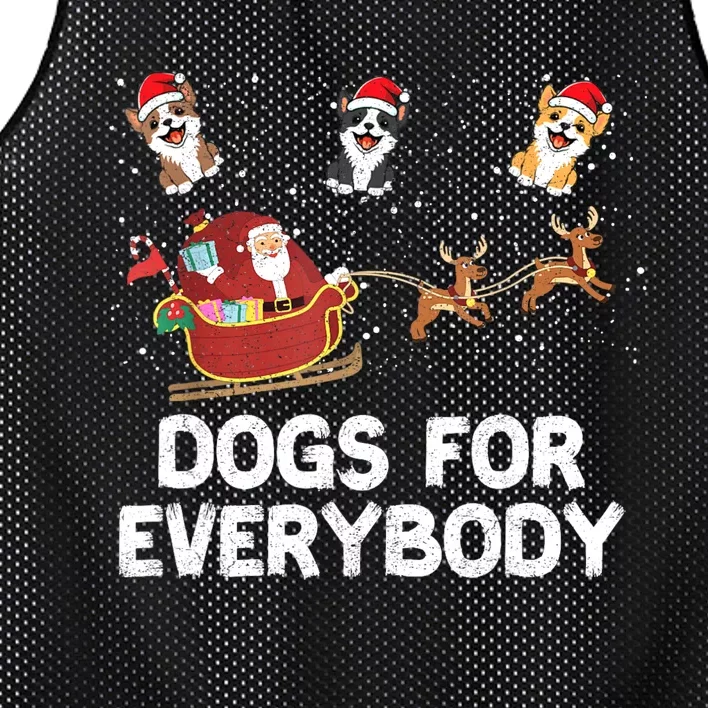 Dogs For Everybody Festive Christmas Santa Xmas Funny Ugly Mesh Reversible Basketball Jersey Tank