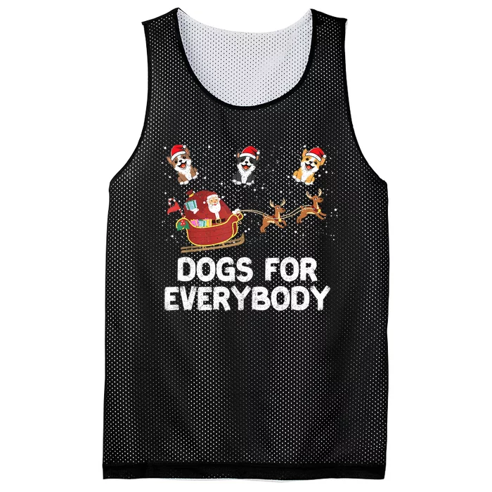 Dogs For Everybody Festive Christmas Santa Xmas Funny Ugly Mesh Reversible Basketball Jersey Tank