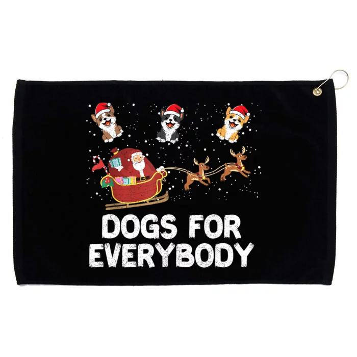 Dogs For Everybody Festive Christmas Santa Xmas Funny Ugly Grommeted Golf Towel