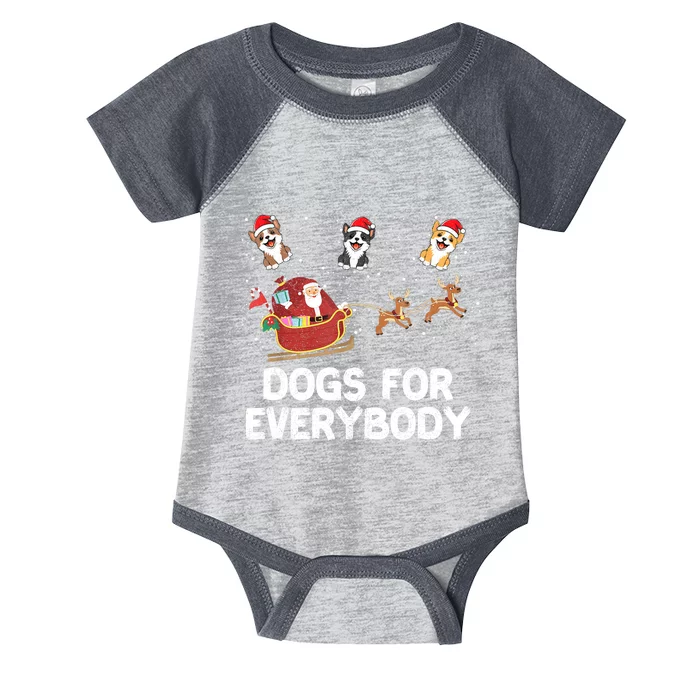 Dogs For Everybody Festive Christmas Santa Xmas Funny Ugly Infant Baby Jersey Bodysuit