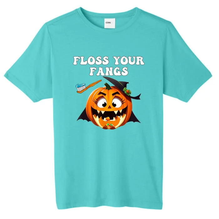 Dental Funny Floss Your Fangs Dentist Halloween ChromaSoft Performance T-Shirt