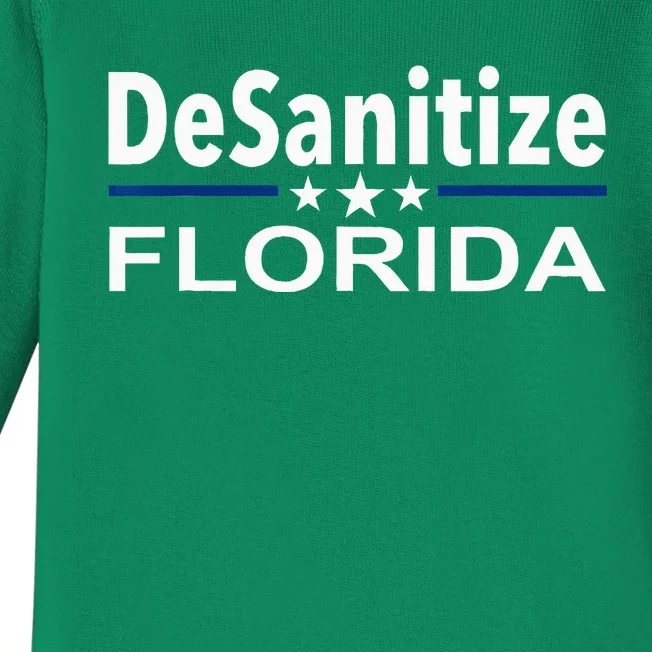 DeSanitize Florida Funny Anti Ron DeSantis Baby Long Sleeve Bodysuit