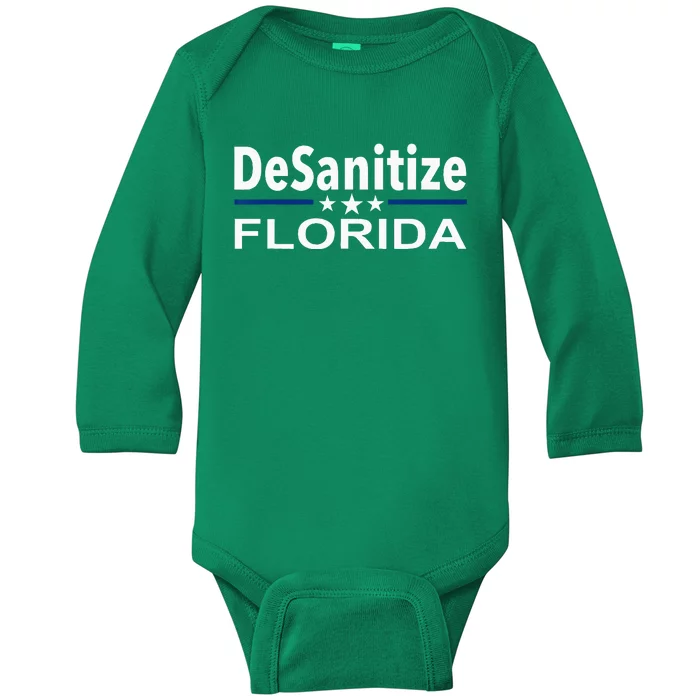 DeSanitize Florida Funny Anti Ron DeSantis Baby Long Sleeve Bodysuit