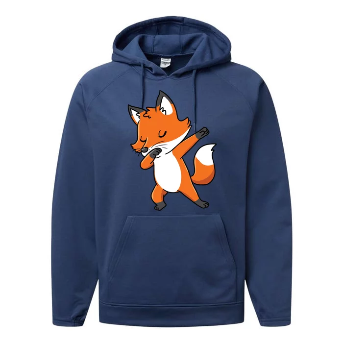 Dabbing Fox For Fox Lover Performance Fleece Hoodie