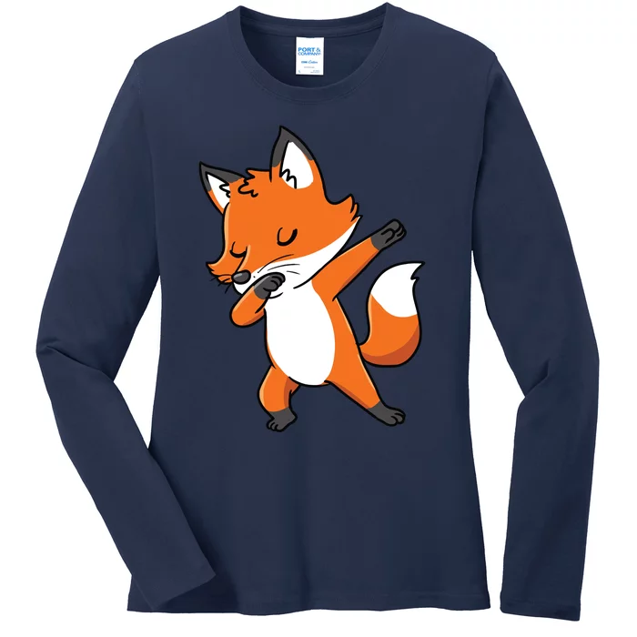 Dabbing Fox For Fox Lover Ladies Long Sleeve Shirt