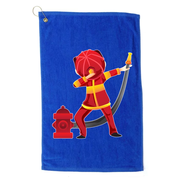 Dabbing Firefighter Funny Gift Fire Gift Platinum Collection Golf Towel