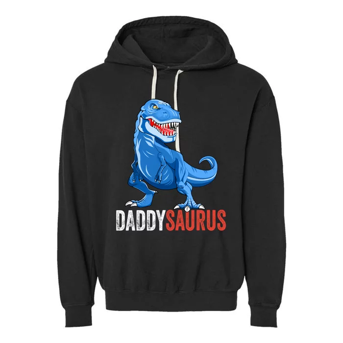 Daddysaurus Funny Fathers Day T Rex Daddy Saurus Sweat Garment-Dyed Fleece Hoodie