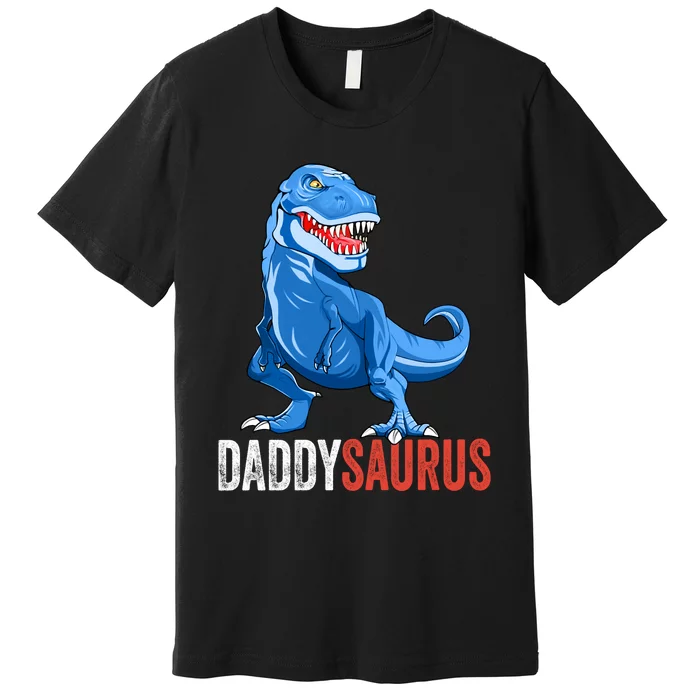 Daddysaurus Funny Fathers Day T Rex Daddy Saurus Sweat Premium T-Shirt