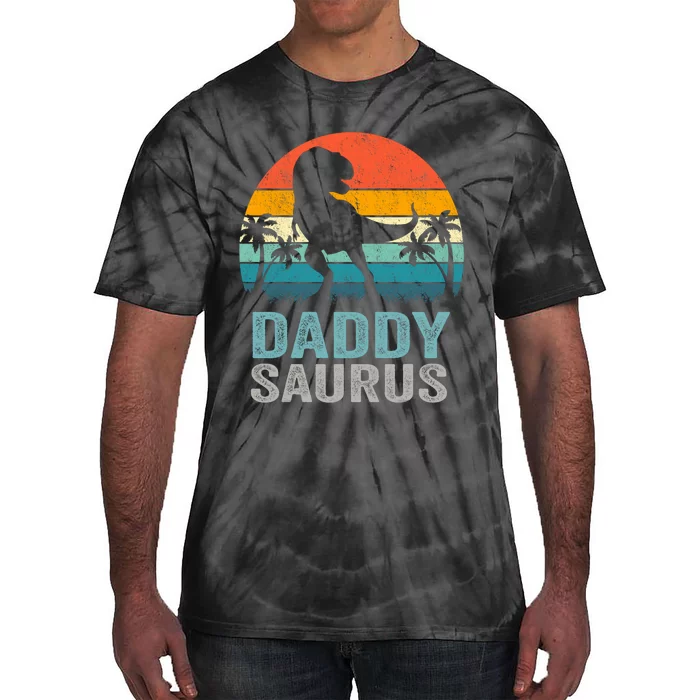 Daddysaurus Funny FatherS Day T Rex Daddy Saurus Tie-Dye T-Shirt