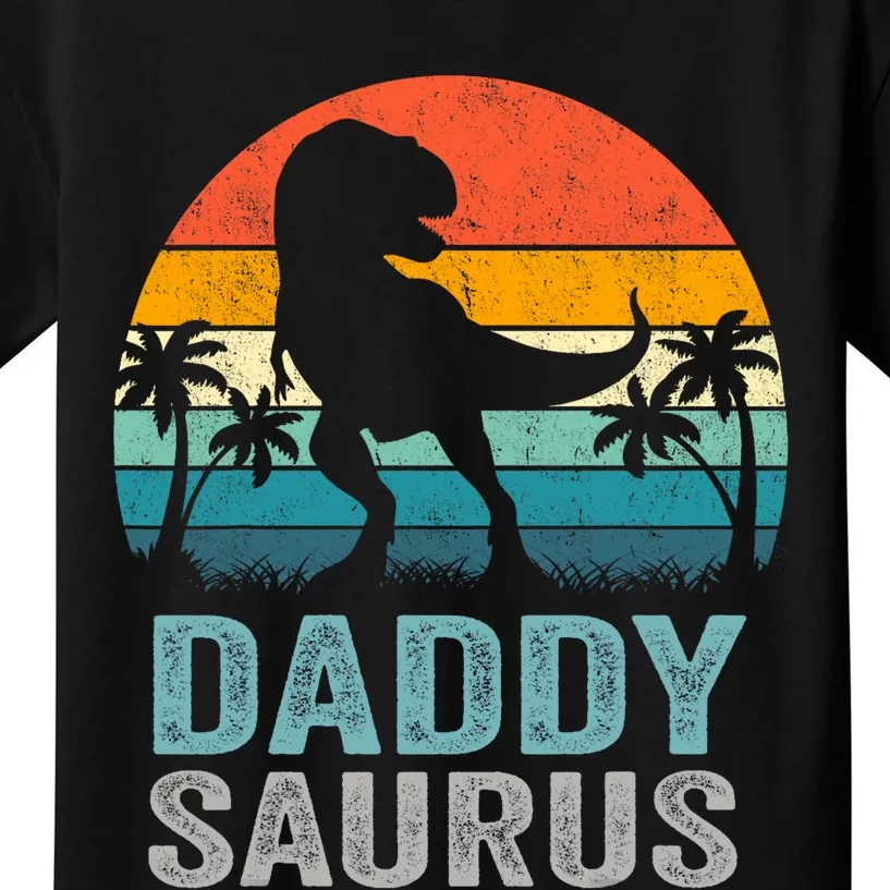 Daddysaurus Funny FatherS Day T Rex Daddy Saurus Kids T-Shirt