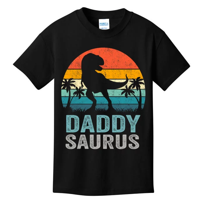 Daddysaurus Funny FatherS Day T Rex Daddy Saurus Kids T-Shirt