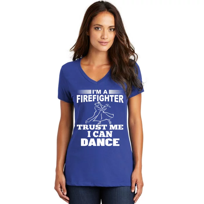 Dabbing Firefighters Firefighter Can Dance Gift Women's V-Neck T-Shirt