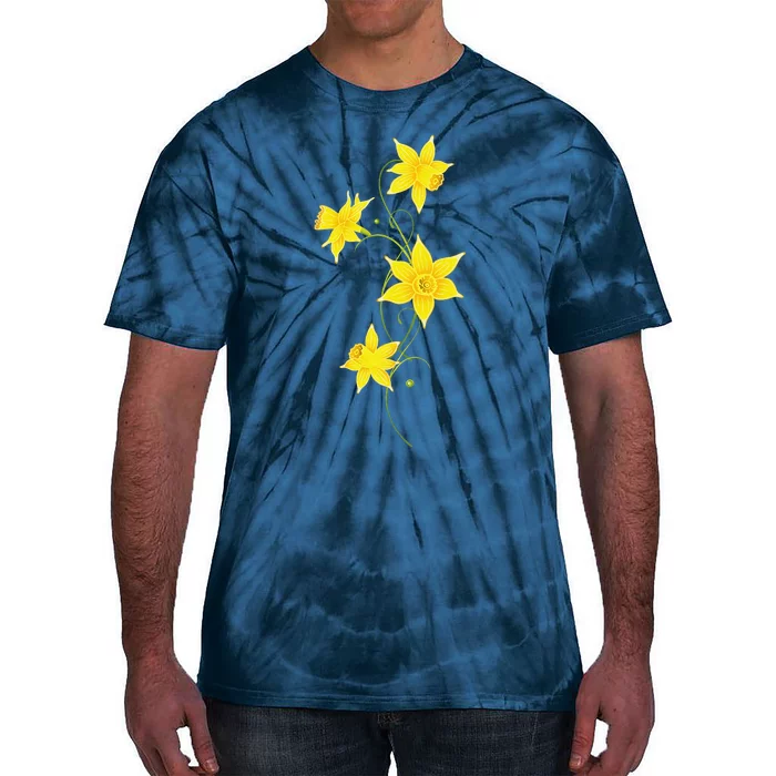 Daffodils Flower Floral Spring Design Easter Tie-Dye T-Shirt