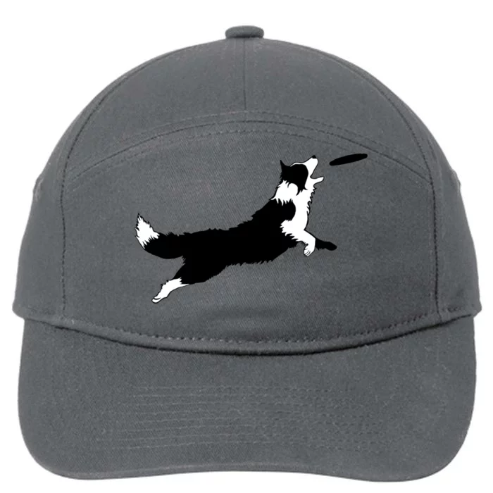 Dog Fetch Frisbee Border Collie Cool Gift Dog Lover Gift Meaningful Gift 7-Panel Snapback Hat