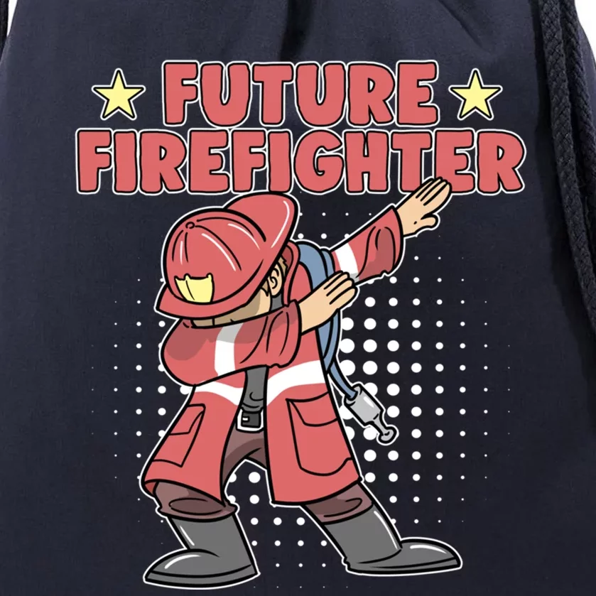 Dabbing Future Firefighter Fire Gift Drawstring Bag