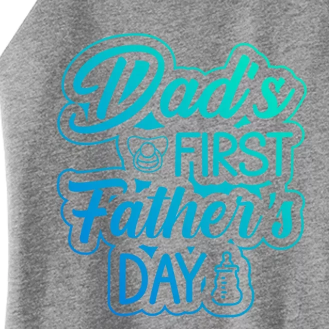 Dads First Fathers Day Gift Women’s Perfect Tri Rocker Tank