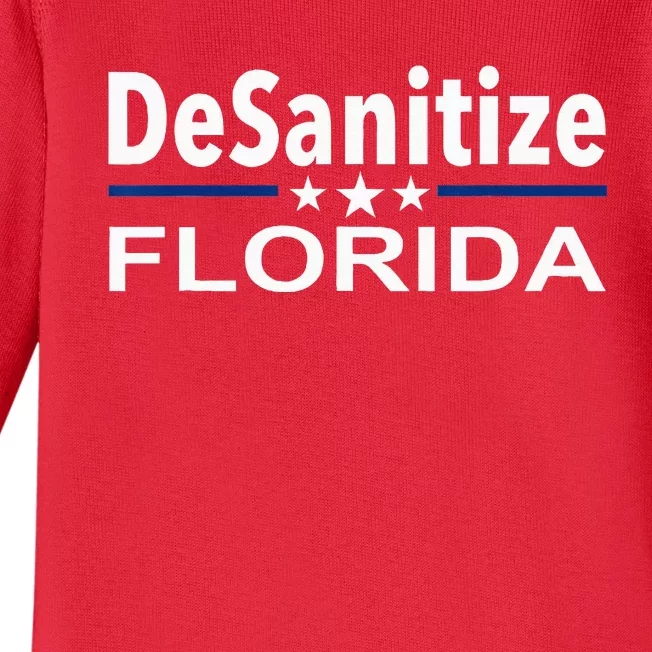 DeSanitize Florida Funny Anti Ron DeSantis Baby Long Sleeve Bodysuit