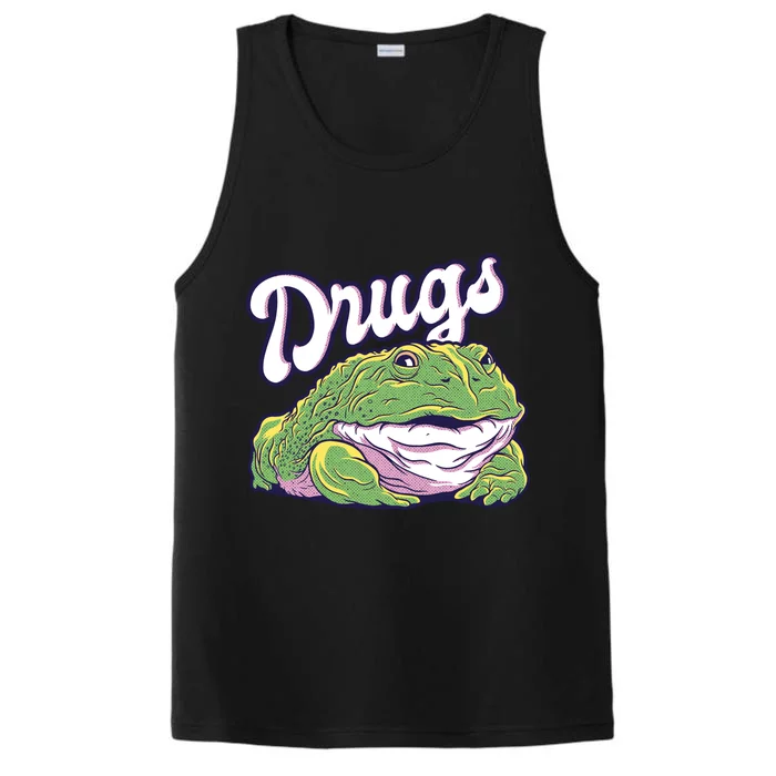 Drugs Frog Funny Performance Tank