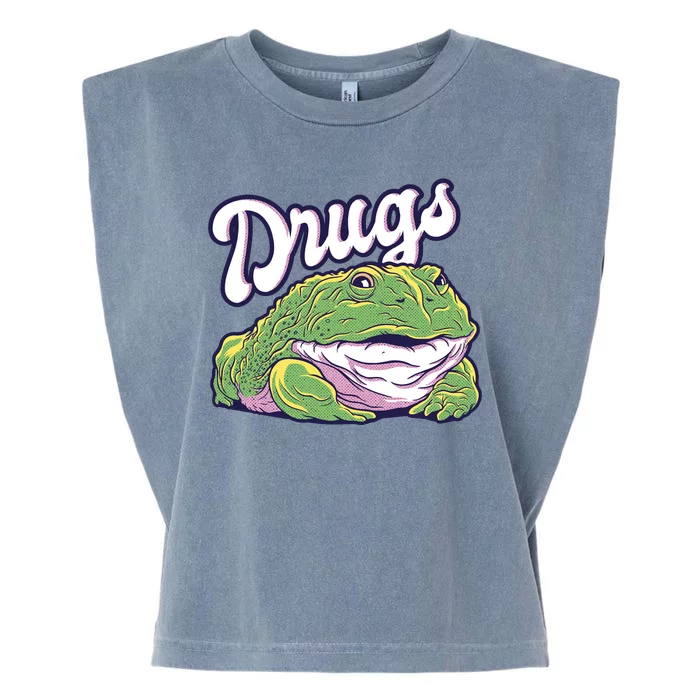 Drugs Frog Funny Garment-Dyed Women's Muscle Tee