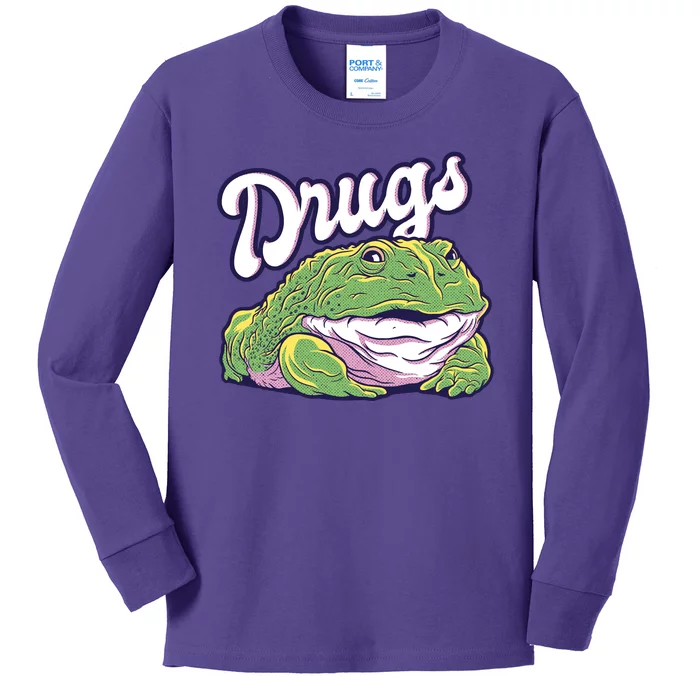 Drugs Frog Funny Kids Long Sleeve Shirt