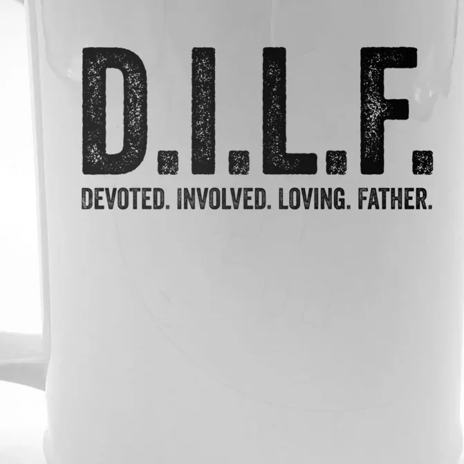 Dilf Funny Fathers Day Gift For Dad Gift Front & Back Beer Stein