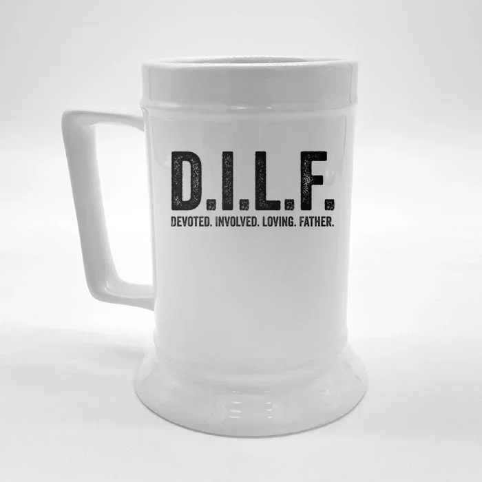 Dilf Funny Fathers Day Gift For Dad Gift Front & Back Beer Stein