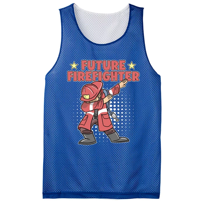 Dabbing Future Firefighter Fire Gift Mesh Reversible Basketball Jersey Tank