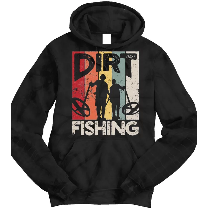 Dirt Fishing Funny Beach Treasure Detecting Metal Detector Tie Dye Hoodie