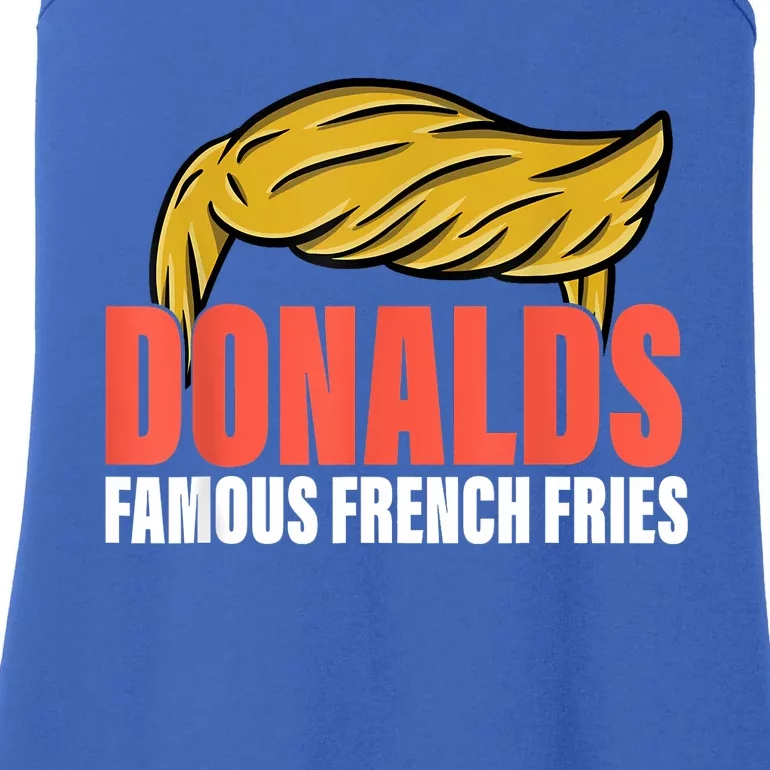 Donalds Famous French Fries Trump Cooks And Serving Fries Ladies Essential Tank