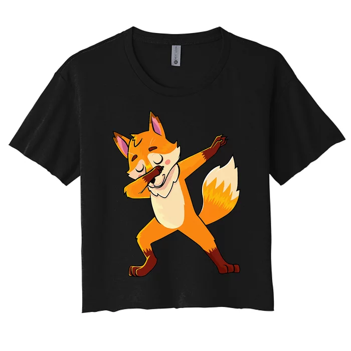 Dabbing Fox Foxes Lover Women's Crop Top Tee