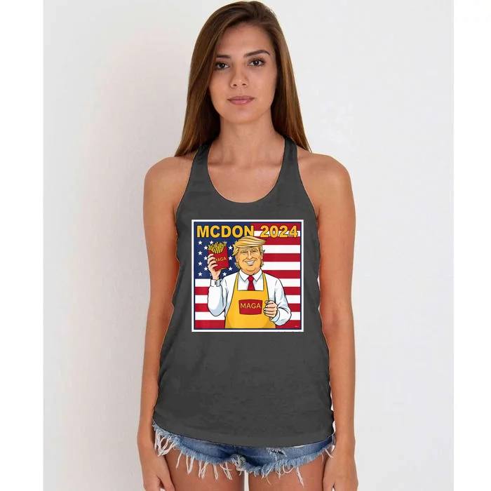 Donalds Famous French Fries Trump Fry Cooking Fries Women's Knotted Racerback Tank