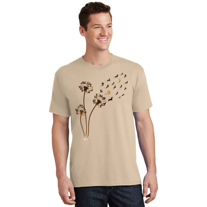 Dachshund Flower Fly Dandelion Funny Cute Dog Lover T-Shirt