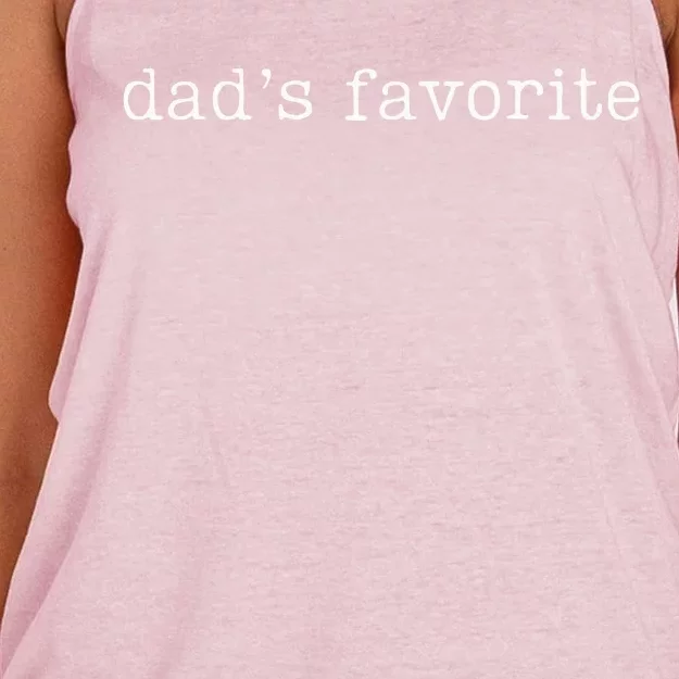 Dad's Favorite Funny Daughter Trendy Favorite Child Women's Knotted Racerback Tank