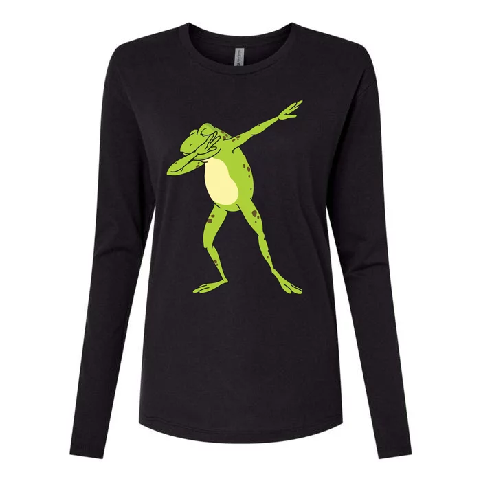 Dabbing Frog For Funny Animal Dance Gift Womens Cotton Relaxed Long Sleeve T-Shirt