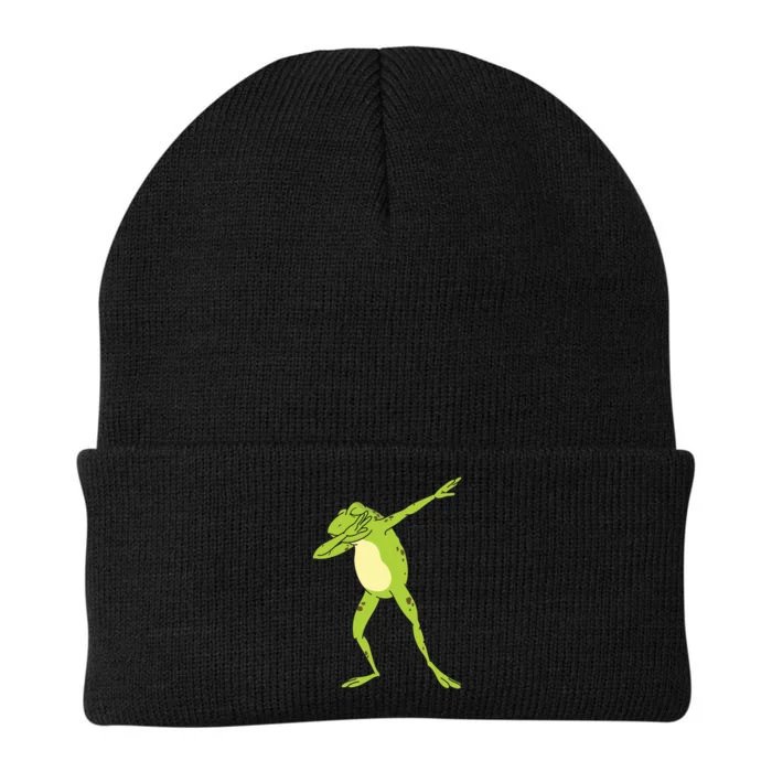 Dabbing Frog For Funny Animal Dance Gift Knit Cap Winter Beanie