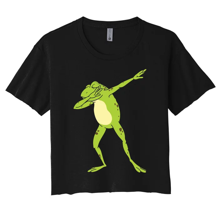 Dabbing Frog For Funny Animal Dance Gift Women's Crop Top Tee