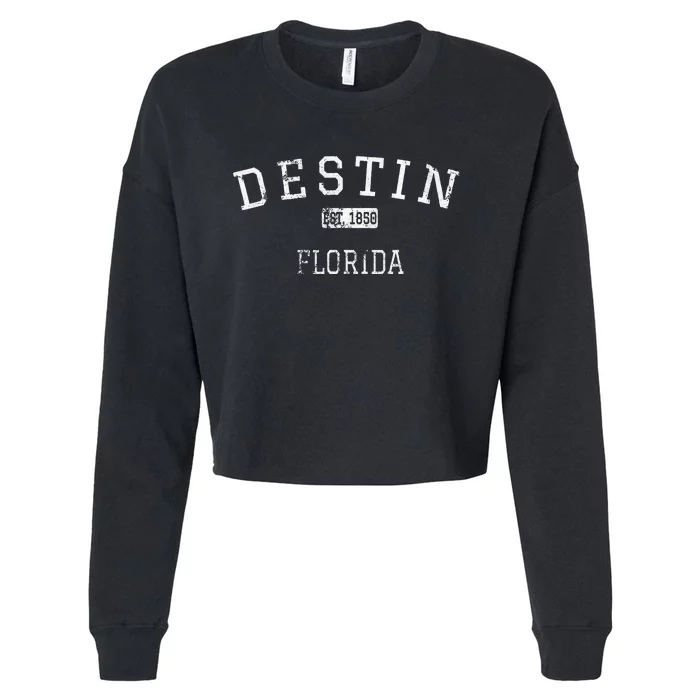 Destin Florida FL Vintage Cropped Pullover Crew