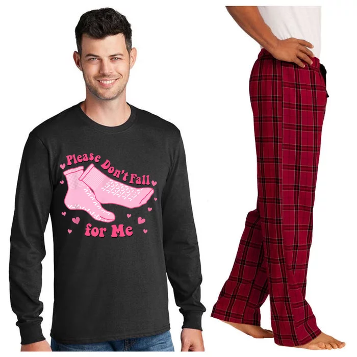 Dont Fall For Me Valentines Day Non Slip Socks Nurse Pct Cna Long Sleeve Pajama Set